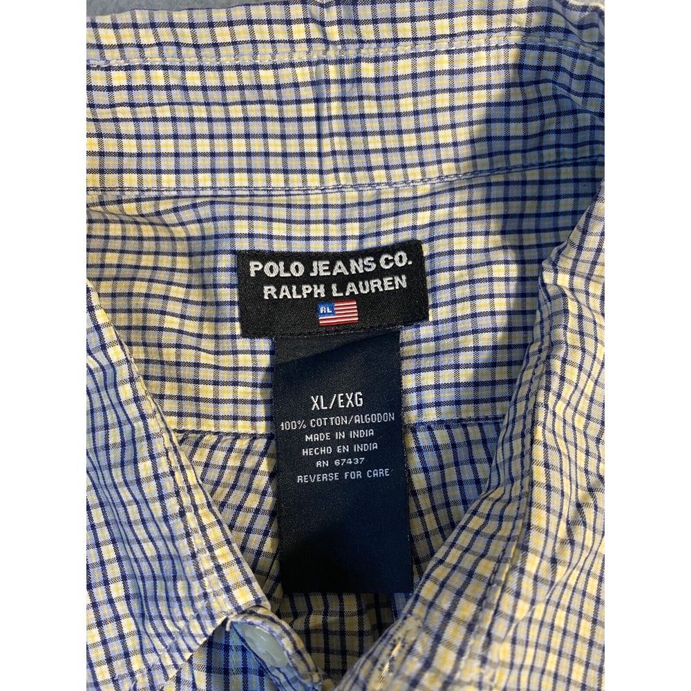 Ralph Lauren Shirt Mens XLarge Multi Button Up Long Sleeve Cotton Polo Jeans Co - Picture 3 of 9
